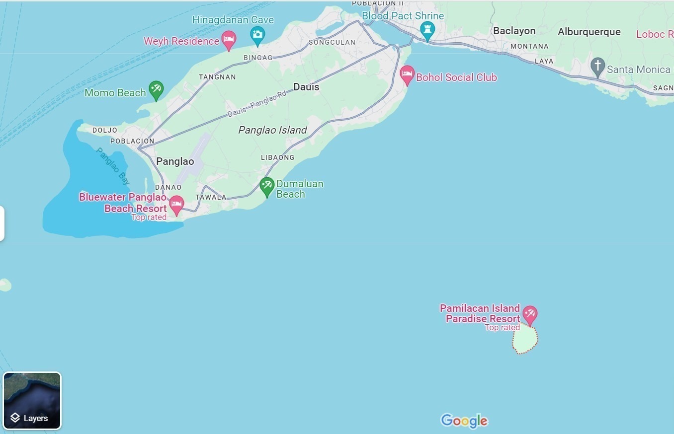 карта острова Памилакан
