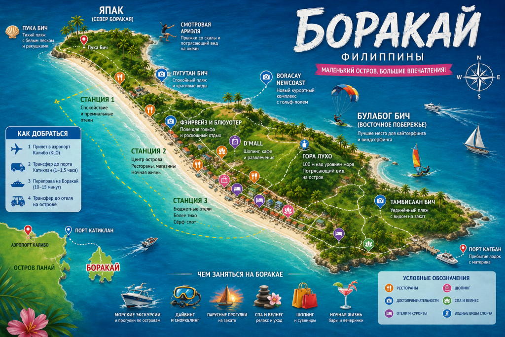карта боракая от компании Пелагос
